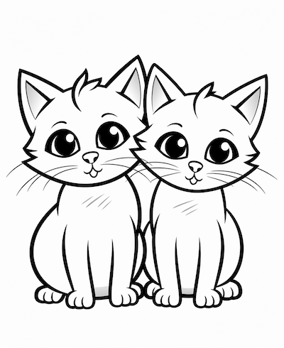 2 cats for coloring